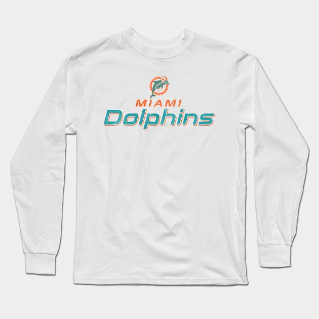 Miami-Dolphin-Retro Long Sleeve T-Shirt by harrison gilber